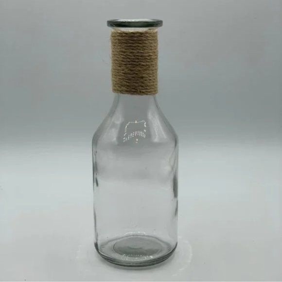 Rustic Decorative Bottle Vase with Rope Detail - Picture 2 of 4